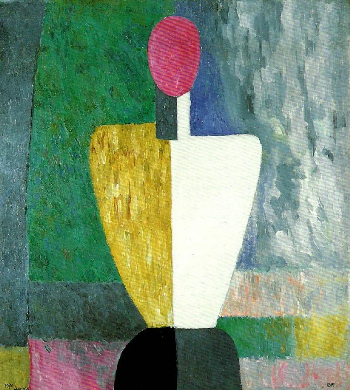 half figure with a  pink face, Kazimir Malevich